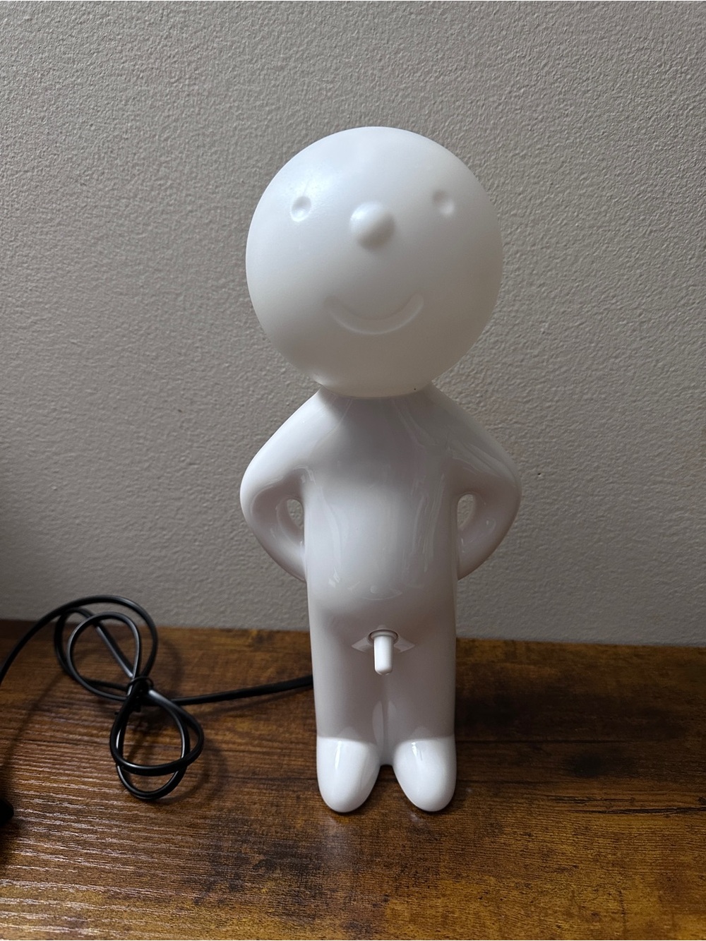 Propaganda Mr P One Man Shy Lamp White Vtg Pop Art Novelty Table Light No Shade